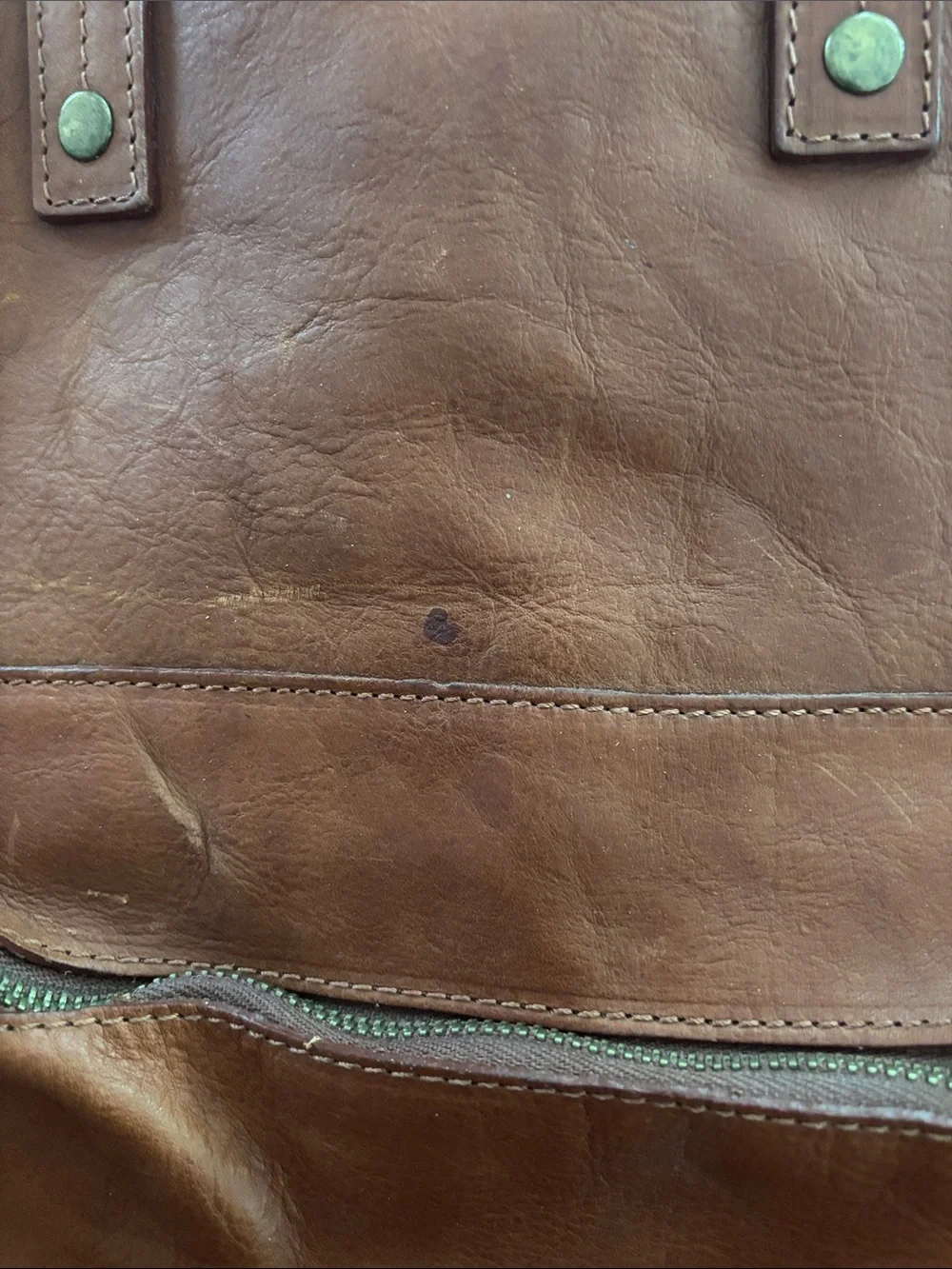 Leather Convertible Tote Backpack - Rust Brown